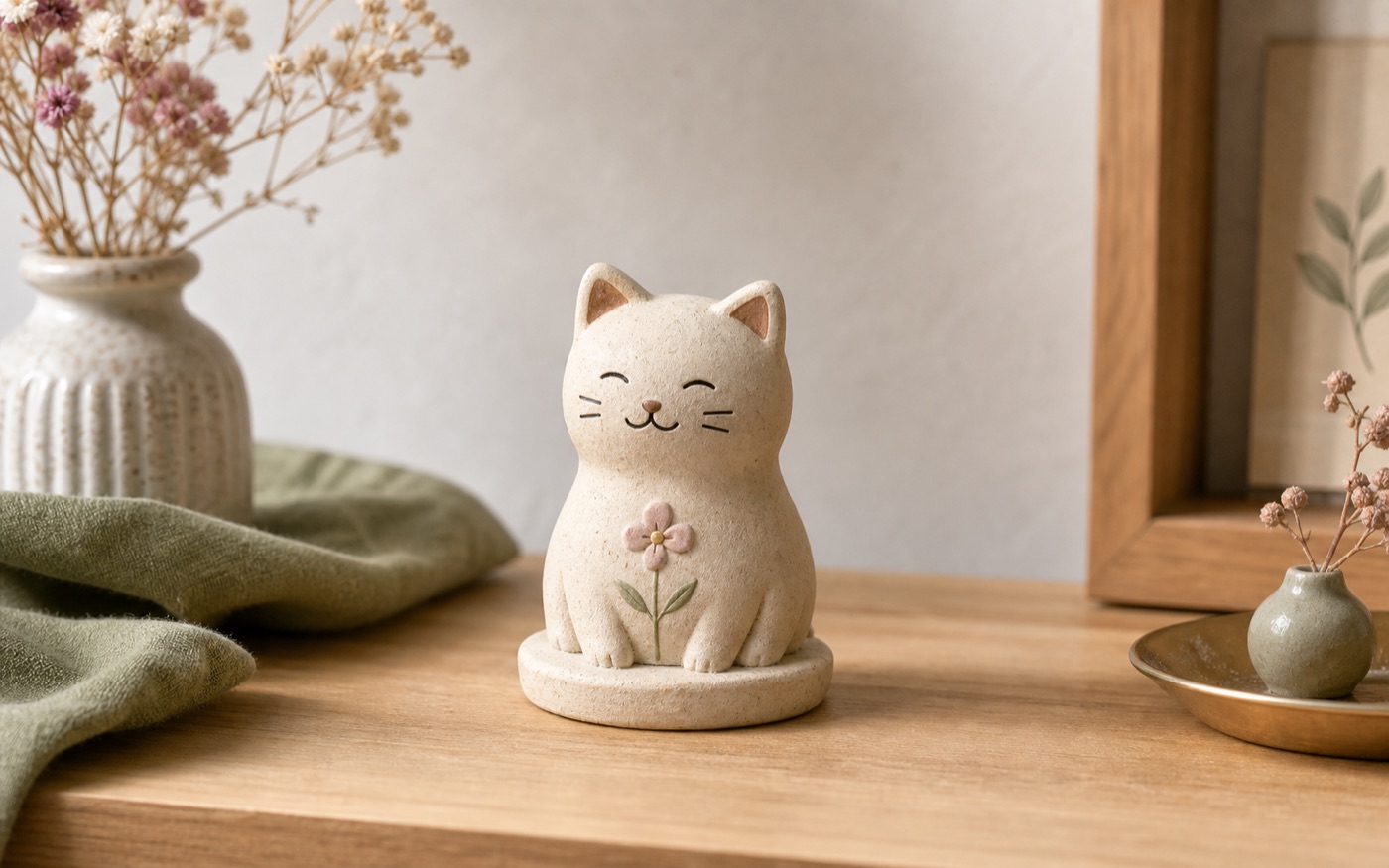 装点桌面的小猫摆件